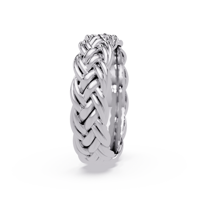 Sculptural Braided Openwork Band Ring in White Gold – Lunéa Paris