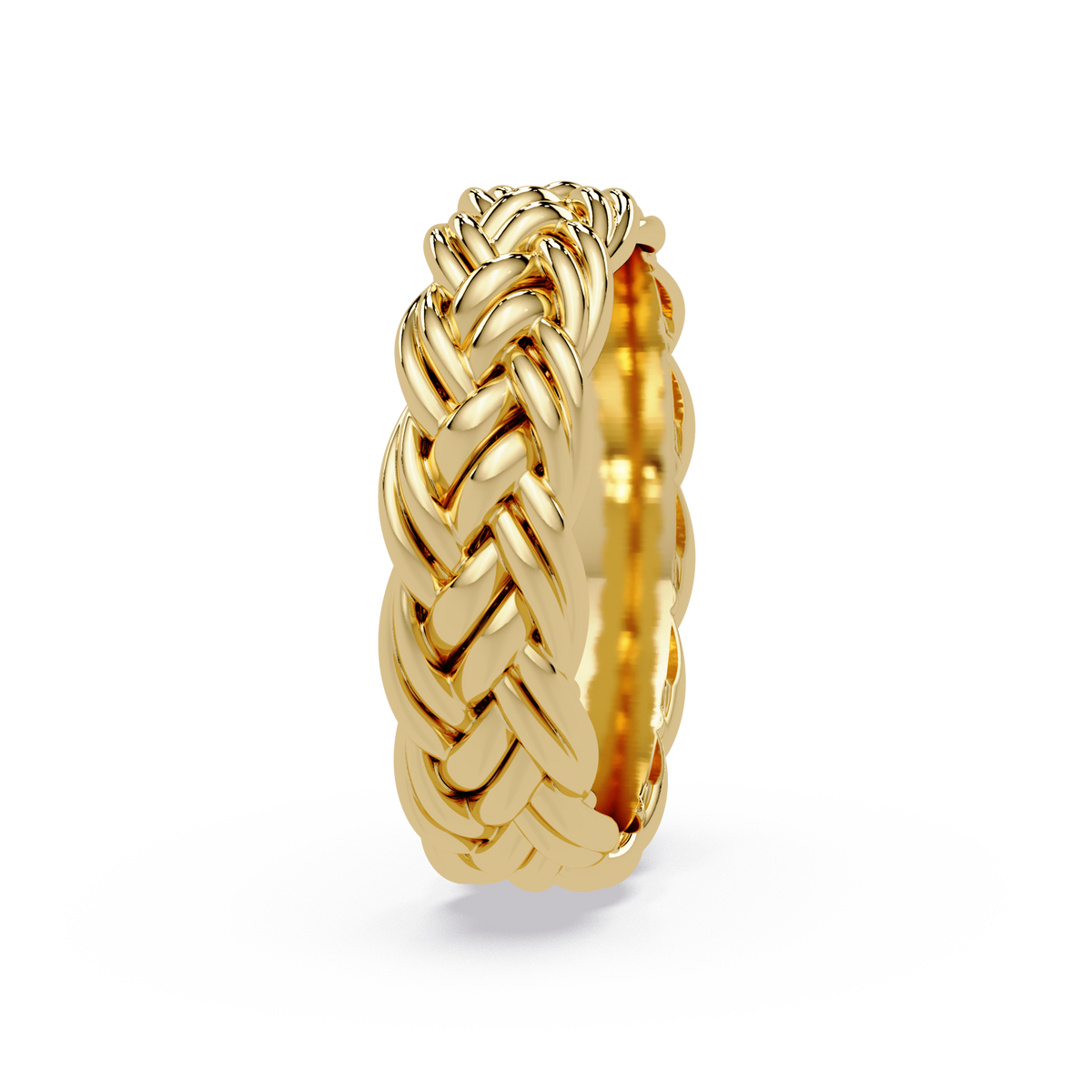 Sculptural Braided Openwork Band Ring in Yellow Gold – Lunéa Paris