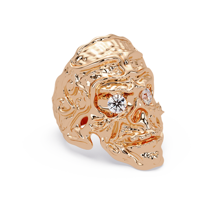 Skull Colorstone Signet Ring in 14K Rose Gold – alternate view
