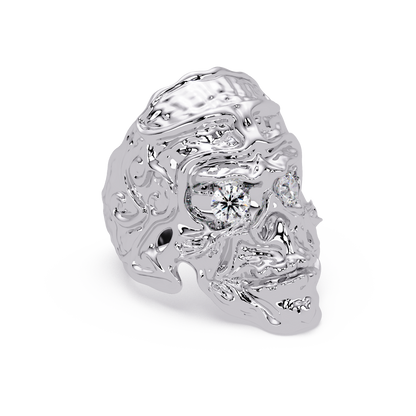 Skull Colorstone Signet Ring in 14K White Gold – alternate view