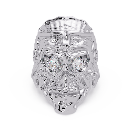 0.5 CTW Skull Colorstone Signet Ring in 14K White Gold – Lunéa Paris