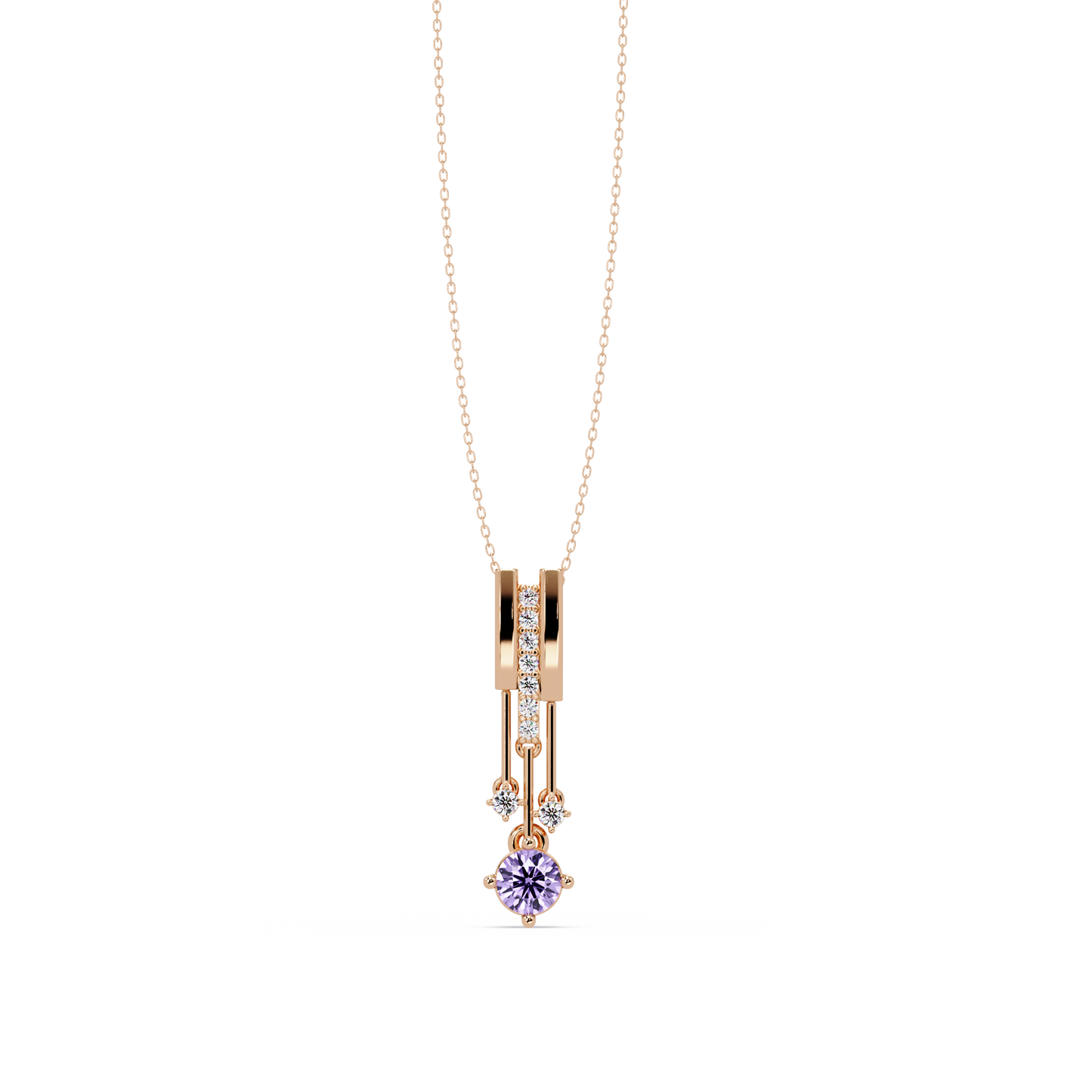 Amethyst Purple - 14K Rose Gold