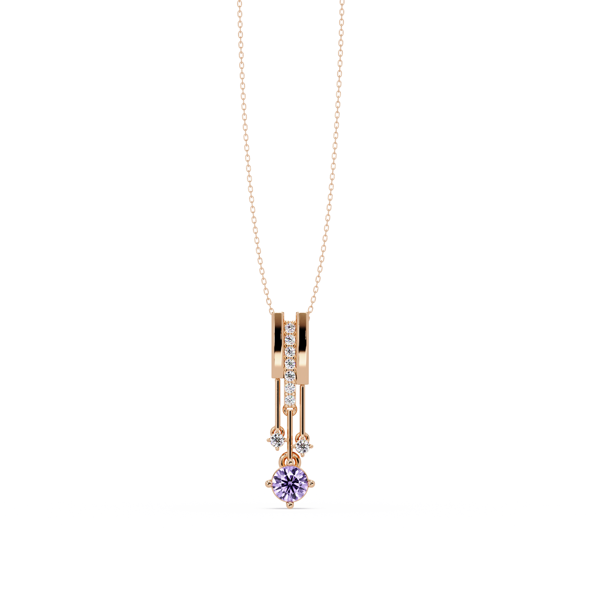 Amethyst Purple - 14K Rose Gold