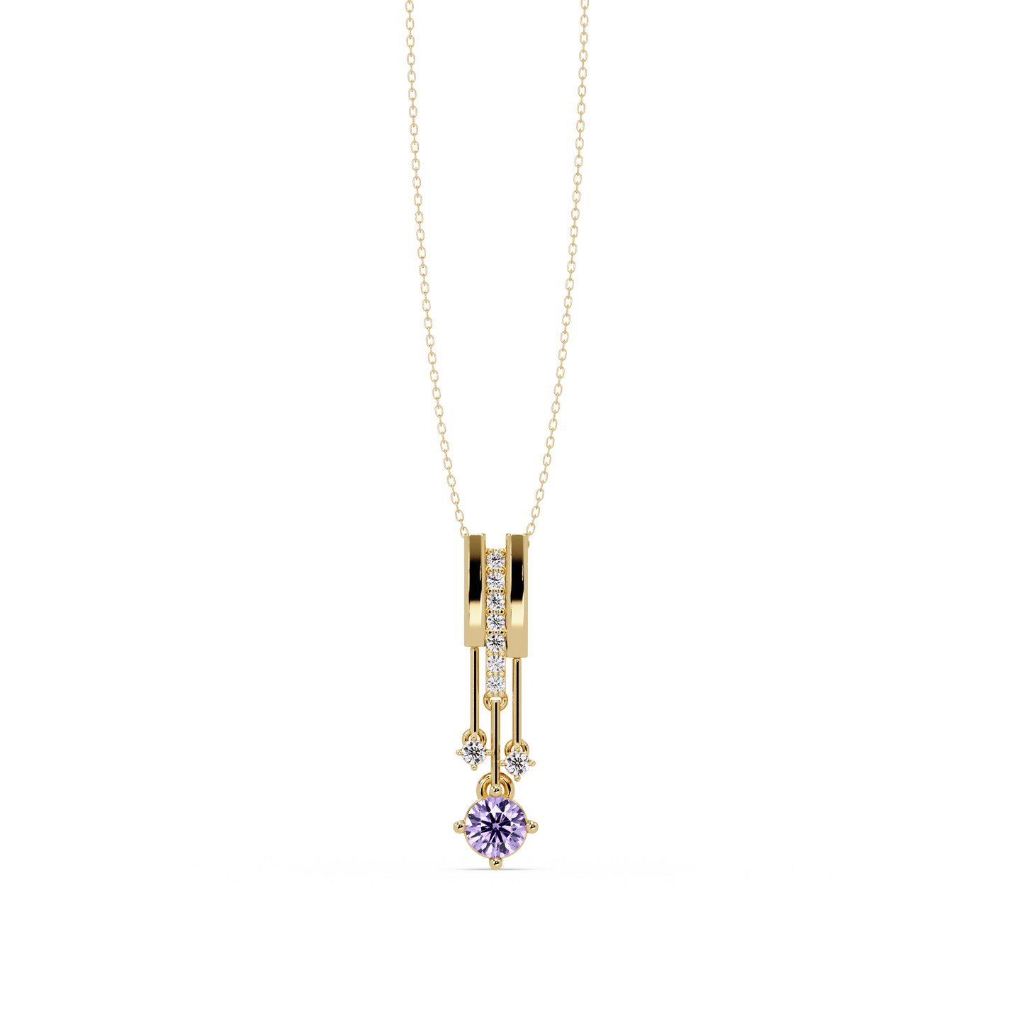 Amethyst Purple - 14K Yellow Gold