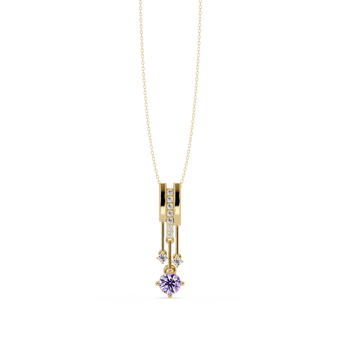Amethyst Purple - 14K Yellow Gold