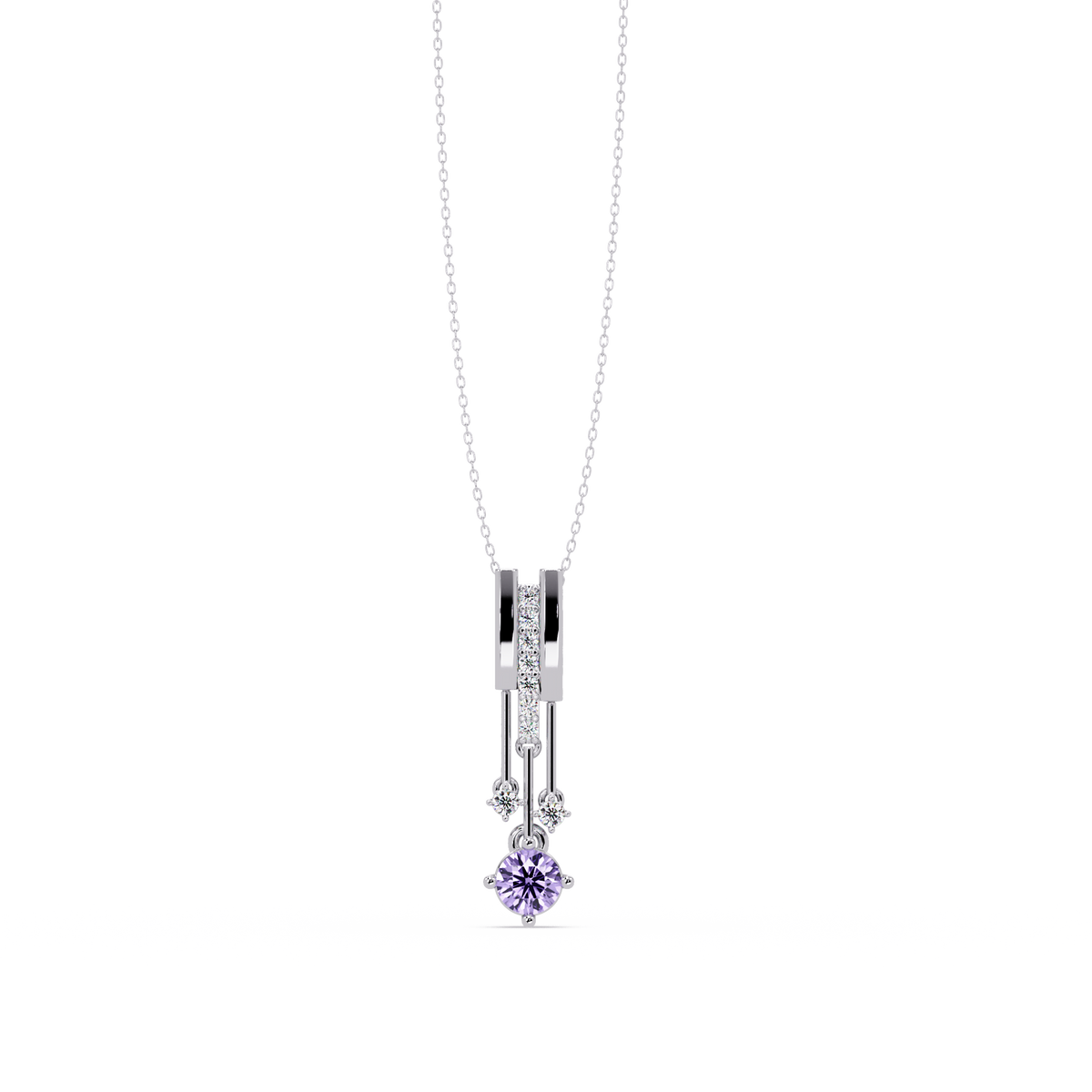 Amethyst Purple - White Gold / Platinum