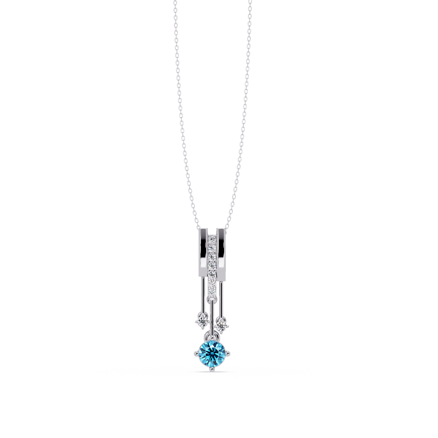 Aquamarine Blue - White Gold / Platinum