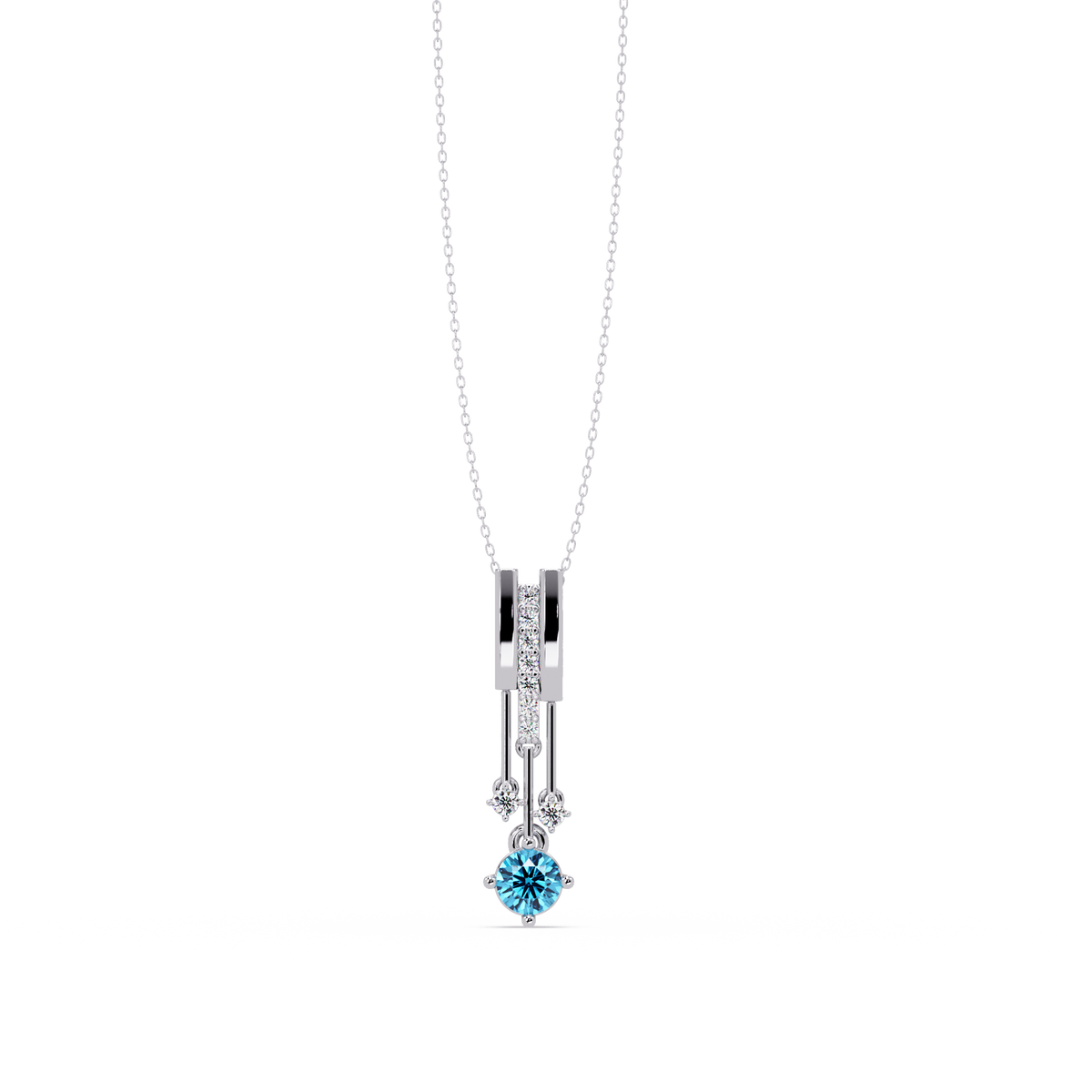 Aquamarine Blue - White Gold / Platinum