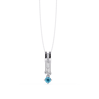 Aquamarine Blue - White Gold / Platinum