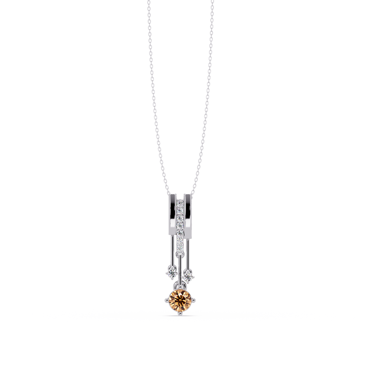 Champagne Topaz - White Gold / Platinum