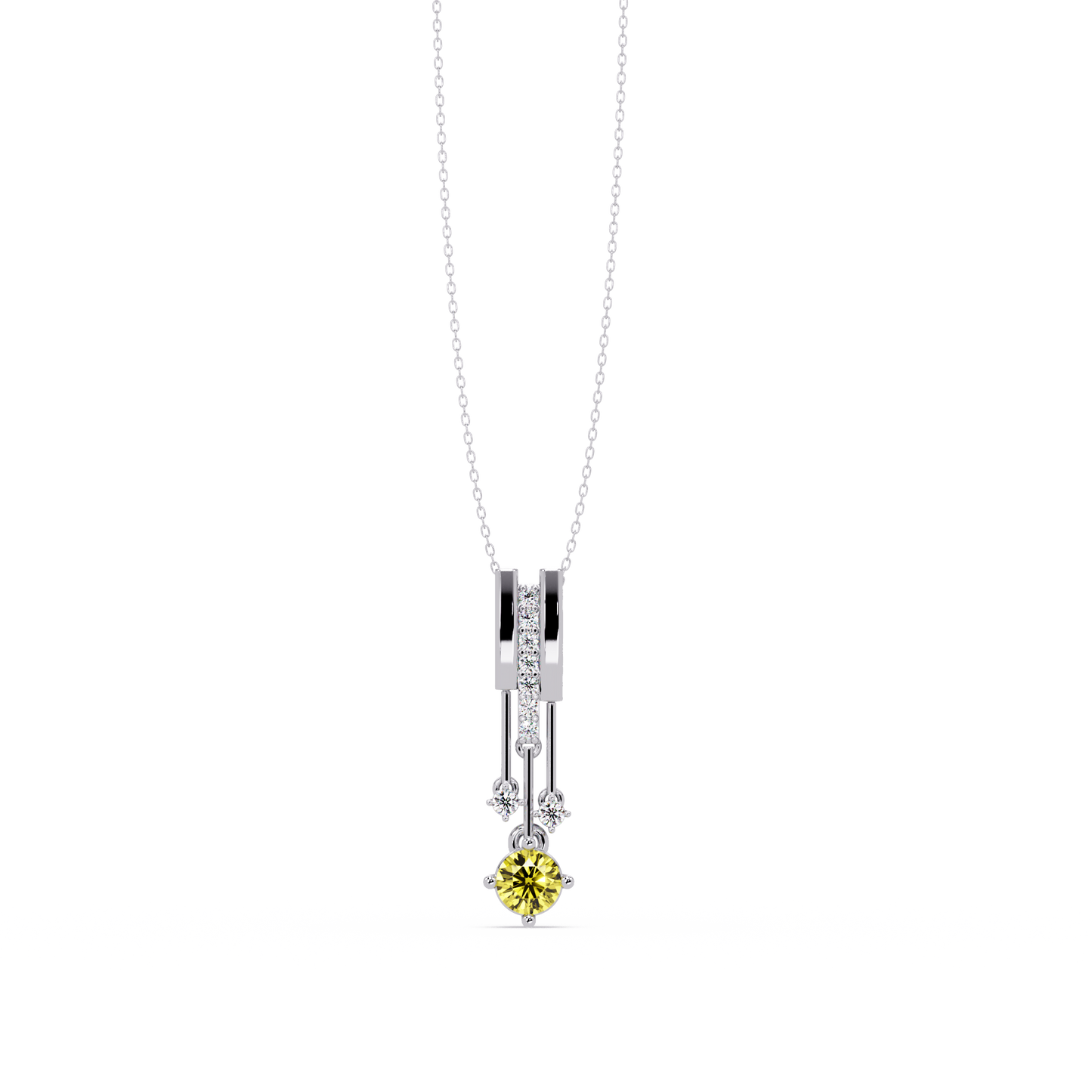 Citrine Yellow - White Gold / Platinum