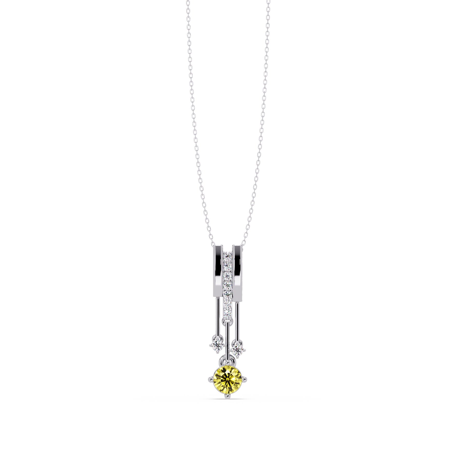 Citrine Yellow - White Gold / Platinum