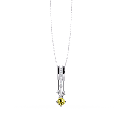 Citrine Yellow - White Gold / Platinum