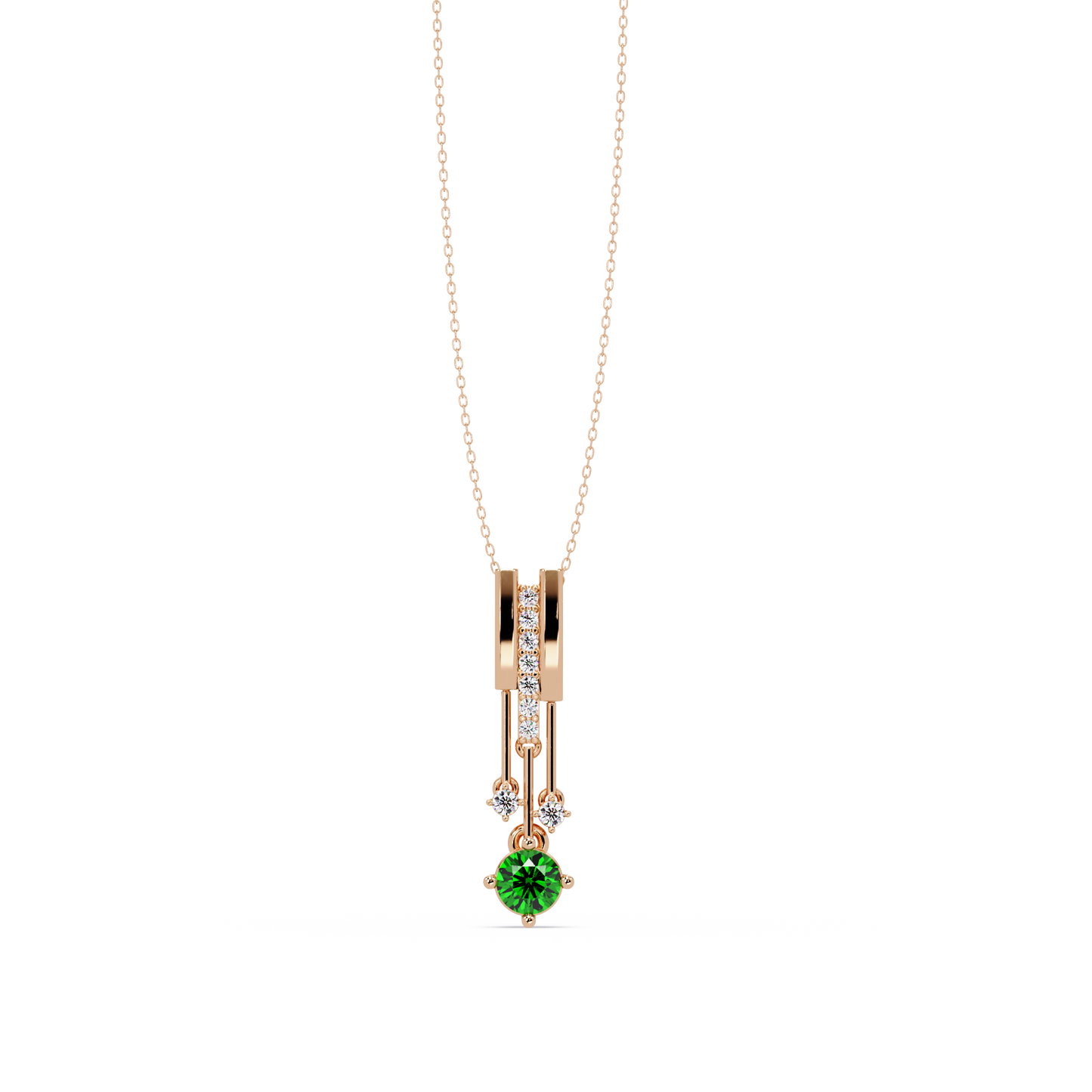 Emerald Green - 14K Rose Gold