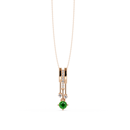 Emerald Green - 14K Rose Gold