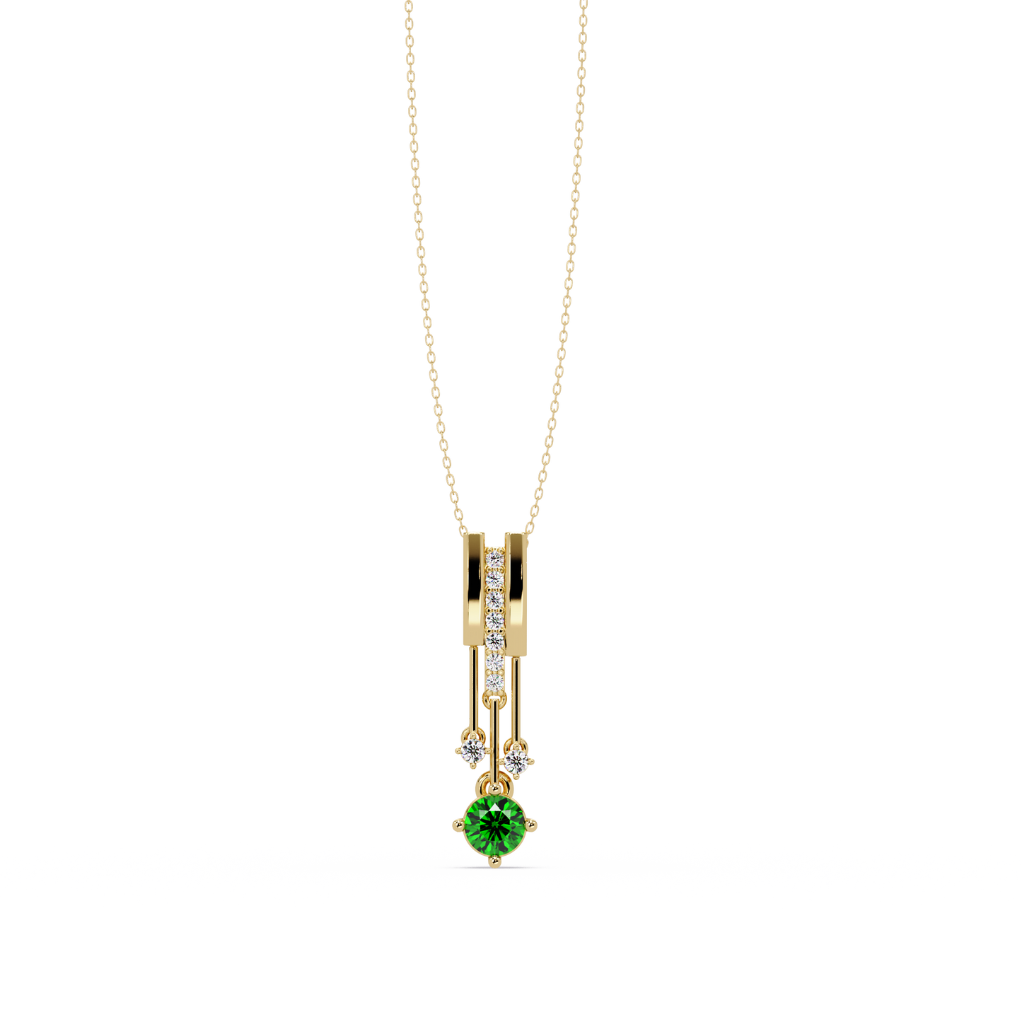 Emerald Green - 14K Yellow Gold