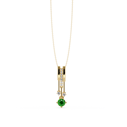 Emerald Green - 14K Yellow Gold
