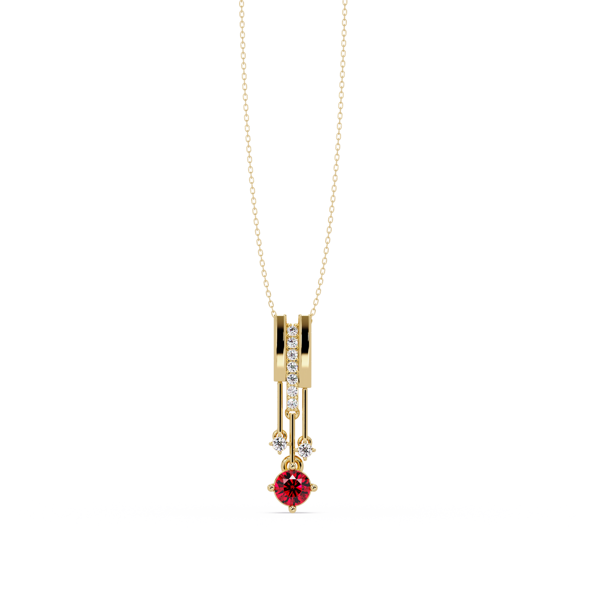 Ruby Red - 14K Yellow Gold
