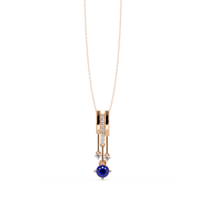 Sapphire Blue - 14K Rose Gold
