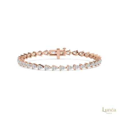 5 CT. Pear Lab Diamond Tennis Bracelet | Lab Grown | 14K Gold & Platinum