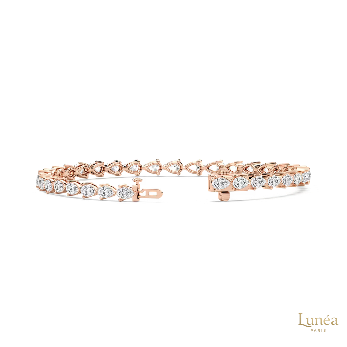 5 CT. Pear Lab Diamond Tennis Bracelet | Lab Grown | 14K Gold & Platinum