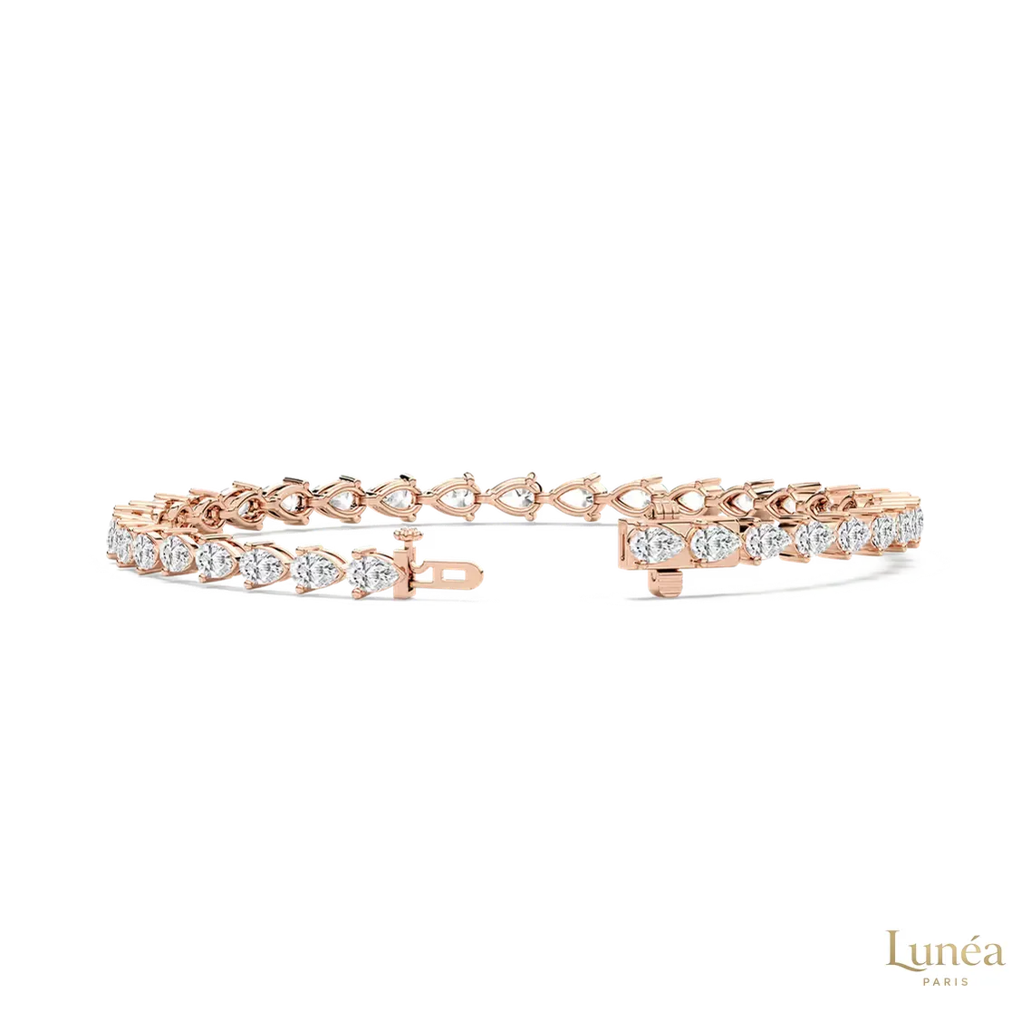 5 CT. Pear Lab Diamond Tennis Bracelet | Lab Grown | 14K Gold & Platinum