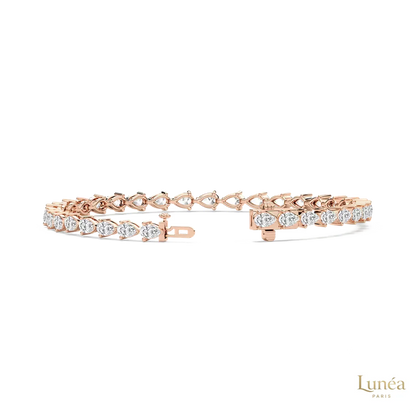 5 CT. Pear Lab Diamond Tennis Bracelet | Lab Grown | 14K Gold & Platinum