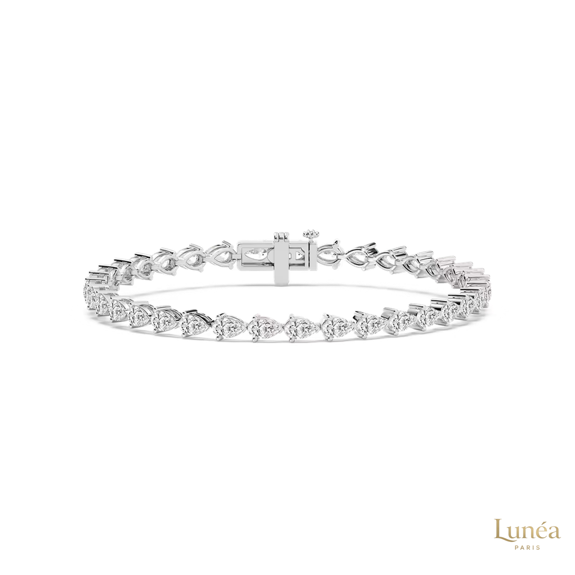 15 CT. Pear Lab Diamond Tennis Bracelet | Lab Grown | 14K Gold & Platinum