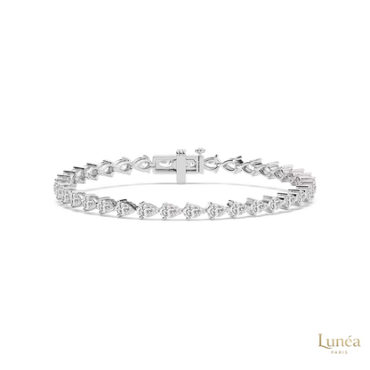 10 CT. Pear Lab Diamond Tennis Bracelet | Lab Grown | 14K Gold & Platinum