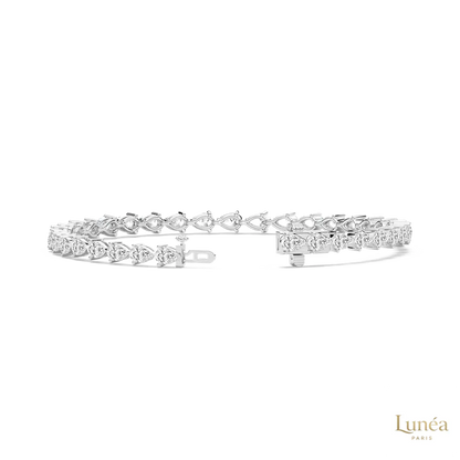 5 CT. Pear Lab Diamond Tennis Bracelet | Lab Grown | 14K Gold & Platinum