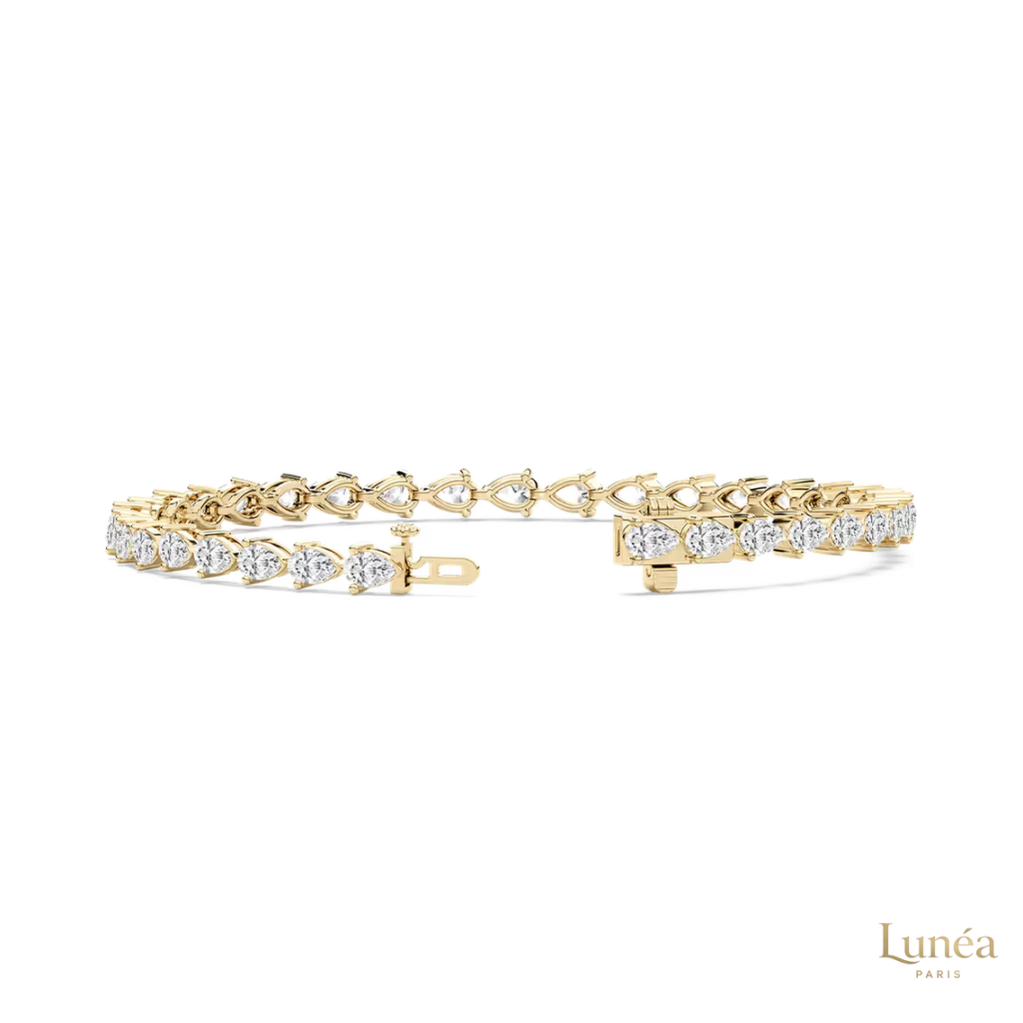 10 CT. Pear Lab Diamond Tennis Bracelet | Lab Grown | 14K Gold & Platinum