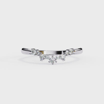 Curved Diamond Wedding Band