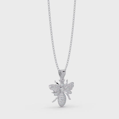 Bee Diamond Pendant Necklace