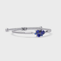 2.2 CTW Mixed-Shape Five-Stone Colorstone Chain-Accent Open Bangle