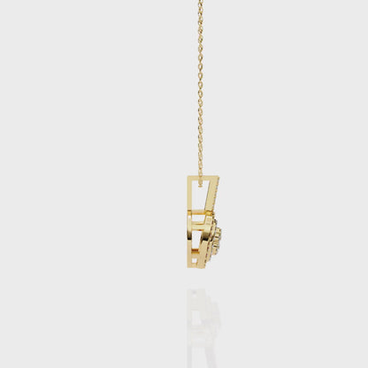 0.10 CTW Concentric Round Lab-Grown Diamond Disc Pendant Necklace in 14K Gold & Platinum