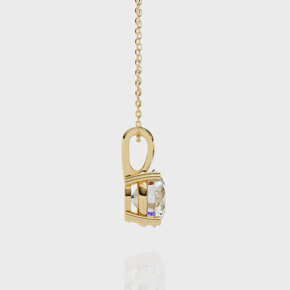 0.80 CT Round Lab-Grown Diamond Solitaire Pendant Necklace in 14K Gold & Platinum