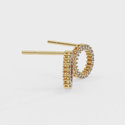 0.30 CTW Lab-Grown Diamond Open Circle Earrings in 14K Gold