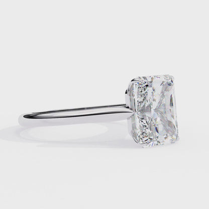 2.94 Carat Radiant-Cut Lab-Grown Diamond Solitaire Engagement Ring in 14K Gold