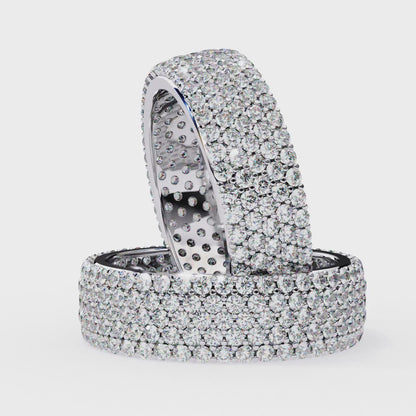 1.81 CTW Five Row Pave Lab Grown Diamond Wide Eternity Band 14K Gold