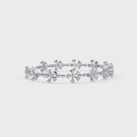 0.9 CTW Floral Round Diamond Tennis Bracelet | 14K Gold & Platinum – Lunéa Paris