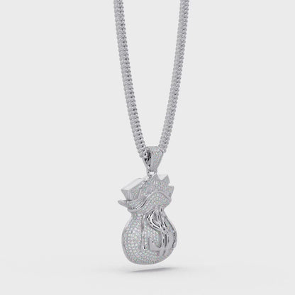 Money Bag Diamond Pendant Necklace