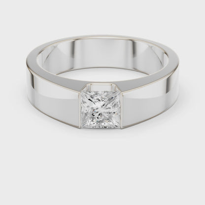 1.00 CT Princess-Cut Lab-Grown Diamond Men’s Band in 14K Gold
