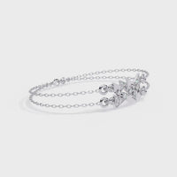 0.3 CTW Geometric Triangle Pavé Round Diamond Double-Chain Bracelet | 14K Gold & Platinum – Lunéa Paris