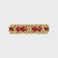 1.3 CTW Round Colorstone Designer Band Ring