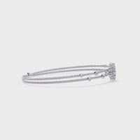 0.5 CTW Floral Round Diamond Multi-Chain Bracelet | 14K Gold & Platinum – Lunéa Paris