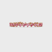 9.9 CTW Five-Shape Floral Colorstone Tennis Bracelet