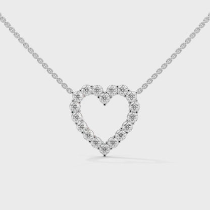0.50 CT. Heart Diamond Pendant | Lab Grown | 14K Gold & Platinum