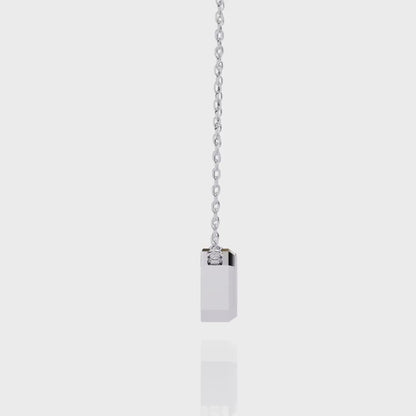 1.90 CT Emerald-Cut Lab-Grown Diamond Bezel Pendant Necklace in 14K Gold & Platinum