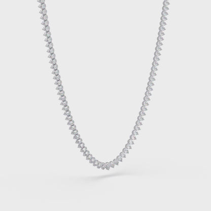 20.86 Ct Pear Diamond Tennis Necklace In 14K Gold Lab Grown Diamonds