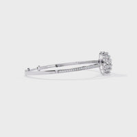 0.7 CTW Round Pavé Oval Multi-Row Diamond Bangle | 14K Gold & Platinum – Lunéa Paris